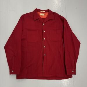 Vintage 50s McGregor Red Wool Loop Collar Shirt